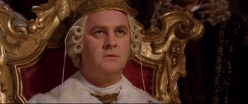 Movie still from “Casanova” (2005), directed by Lasse Hallström – A person wearing a crown; Close Up shot, High angle