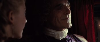 Movie still from “Casanova” (2005), directed by Lasse Hallström – A person wearing a neck tie; Close Up shot, Over the shoulder angle