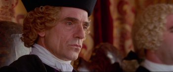 Movie still from “Casanova” (2005), directed by Lasse Hallström – A person wearing a hat; Close Up shot, Over the shoulder angle