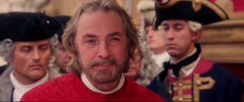 Movie still from “Casanova” (2005), directed by Lasse Hallström – A person wearing a red shirt; Close Up shot, Over the shoulder angle