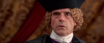 Movie still from “Casanova” (2005), directed by Lasse Hallström – A person wearing a hat; Close Up shot, Over the shoulder angle