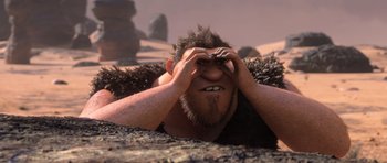 Movie still from “The Croods” (2013), directed by Chris Sanders – Close Up shot, High angle