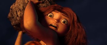 Movie still from “The Croods” (2013), directed by Chris Sanders – Close Up shot, Low angle