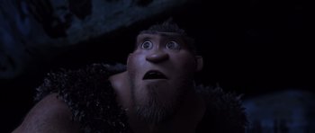 Movie still from “The Croods” (2013), directed by Chris Sanders – Close Up shot, Low angle
