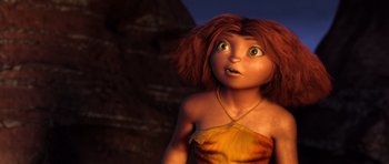 Movie still from “The Croods” (2013), directed by Chris Sanders – Close Up shot, Low angle