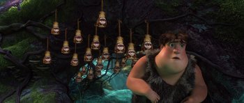 Movie still from “The Croods” (2013), directed by Chris Sanders – Wide shot, High angle