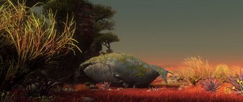 Movie still from “The Croods” (2013), directed by Chris Sanders – Extreme Wide shot, Low angle