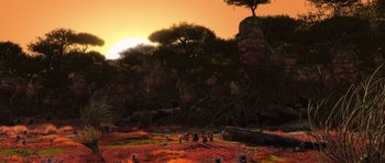 Movie still from “The Croods” (2013), directed by Chris Sanders – Extreme Wide shot, High angle