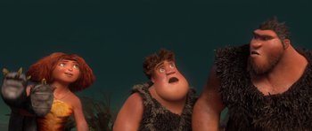 Movie still from “The Croods” (2013), directed by Chris Sanders – Medium shot, Low angle