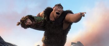Movie still from “The Croods” (2013), directed by Chris Sanders – Medium shot, Low angle