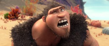 Movie still from “The Croods” (2013), directed by Chris Sanders – Close Up shot, Low angle
