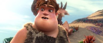 Movie still from “The Croods” (2013), directed by Chris Sanders – Close Up shot, Low angle