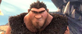 Movie still from “The Croods” (2013), directed by Chris Sanders – Close Up shot, Low angle