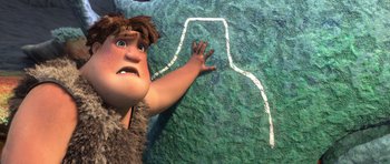 Movie still from “The Croods” (2013), directed by Chris Sanders – Close Up shot, Overhead angle