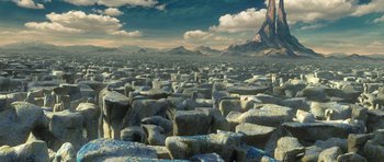 Movie still from “The Croods” (2013), directed by Chris Sanders – Extreme Wide shot, High angle