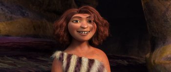 Movie still from “The Croods” (2013), directed by Chris Sanders – Close Up shot, Over the shoulder angle