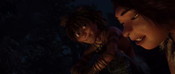 Movie still from “The Croods” (2013), directed by Chris Sanders – Close Up shot, Low angle