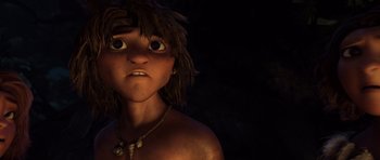 Movie still from “The Croods” (2013), directed by Chris Sanders – Close Up shot, Low angle
