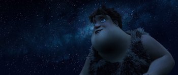 Movie still from “The Croods” (2013), directed by Chris Sanders – Medium shot, Low angle
