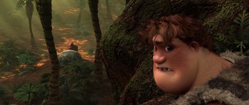 Movie still from “The Croods” (2013), directed by Chris Sanders – Wide shot, Low angle