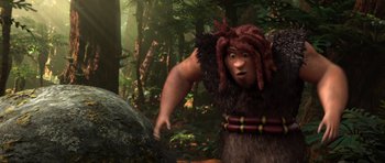 Movie still from “The Croods” (2013), directed by Chris Sanders – Medium shot, Low angle