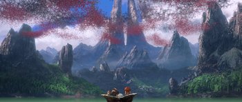 Movie still from “The Croods” (2013), directed by Chris Sanders – Extreme Wide shot, High angle