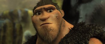 Movie still from “The Croods” (2013), directed by Chris Sanders – Close Up shot, Low angle