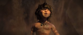 Movie still from “The Croods” (2013), directed by Chris Sanders – Close Up shot, Low angle