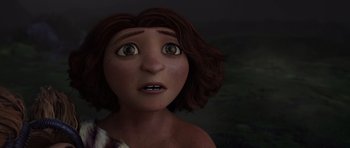 Movie still from “The Croods” (2013), directed by Chris Sanders – Close Up shot, Low angle