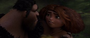Movie still from “The Croods” (2013), directed by Chris Sanders – Close Up shot, Low angle