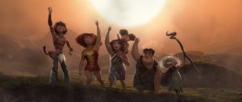 Movie still from “The Croods” (2013), directed by Chris Sanders – Wide shot, Low angle