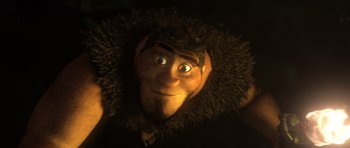 Movie still from “The Croods” (2013), directed by Chris Sanders – Close Up shot, Low angle