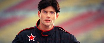 Movie still from “Charlie's Angels” (2000), directed by McG – A person wearing a uniform; Close Up shot, Low angle