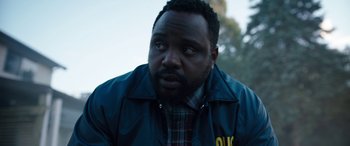 Movie still from “Child's Play” (2019), directed by Lars Klevberg – A person wearing a jacket; Close Up shot, Over the shoulder angle