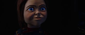 Movie still from “Child's Play” (2019), directed by Lars Klevberg – The eyes of a chucky doll; Close Up shot, Low angle