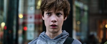 Movie still from “The Dark Tower” (2017), directed by Nikolaj Arcel – A person wearing a hoodie; Close Up shot, Low angle