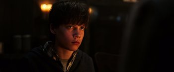 Movie still from “The Dark Tower” (2017), directed by Nikolaj Arcel – A young boy is looking into the distance; Close Up shot, Low angle