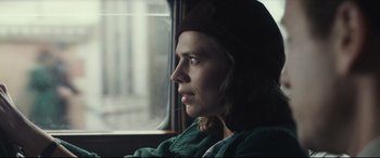Movie still from “Christopher Robin” (2018), directed by Marc Forster – A woman sitting in a car looking out the window; Close Up shot, Over the shoulder angle