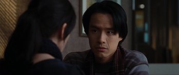Movie still from “The Day the Earth Stood Still” (2008), directed by Scott Derrickson – A man and a woman looking at one another in a room; Close Up shot, Over the shoulder angle