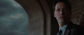 Movie still from “The Day the Earth Stood Still” (2008), directed by Scott Derrickson – A person looking at the camera; Close Up shot, Low angle