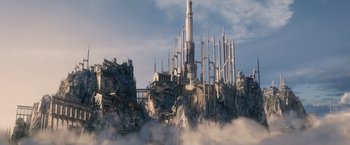 Movie still from “Clash of the Titans” (2010), directed by Louis Leterrier – An image of a city in the middle of the day; Extreme Wide shot, High angle