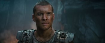 Movie still from “Clash of the Titans” (2010), directed by Louis Leterrier – A person wearing armor; Close Up shot, Low angle