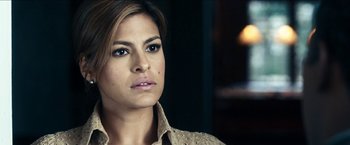 Movie still from “Cleaner” (2007), directed by Renny Harlin – A person wearing a jacket; Close Up shot, Over the shoulder angle