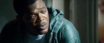 Movie still from “Cleaner” (2007), directed by Renny Harlin – A person wearing a jacket; Close Up shot, Low angle