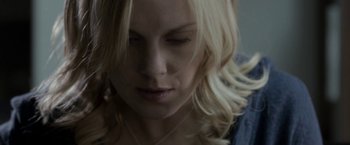 Movie still from “Clown” (2014), directed by Jon Watts – A person with blonde hair; Close Up shot, High angle