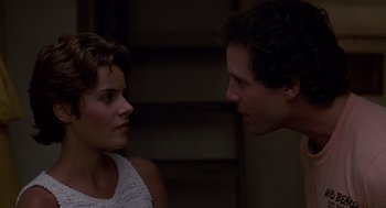 Movie still from “Cocoon” (1985), directed by Ron Howard – A man and a woman face to face in the dark; Close Up shot, Low angle