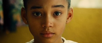 Movie still from “Colombiana” (2011), directed by Olivier Megaton – A person's face with blue eyes; Close Up shot, High angle