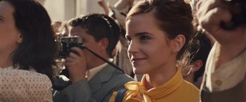 Movie still from “Colonia” (2015), directed by Florian Gallenberger – A man and a woman taking a picture of themselves; Close Up shot, Over the shoulder angle