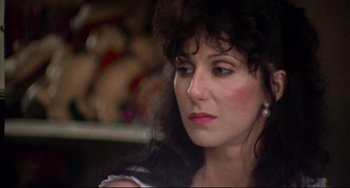 Movie still from “Come Back to the 5 & Dime Jimmy Dean, Jimmy Dean” (1982), directed by Robert Altman – A person wearing a white shirt; Close Up shot, High angle