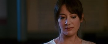 Movie still from “Confessions of a Shopaholic” (2009), directed by P.J. Hogan – A person looking down at her face; Close Up shot, Over the shoulder angle